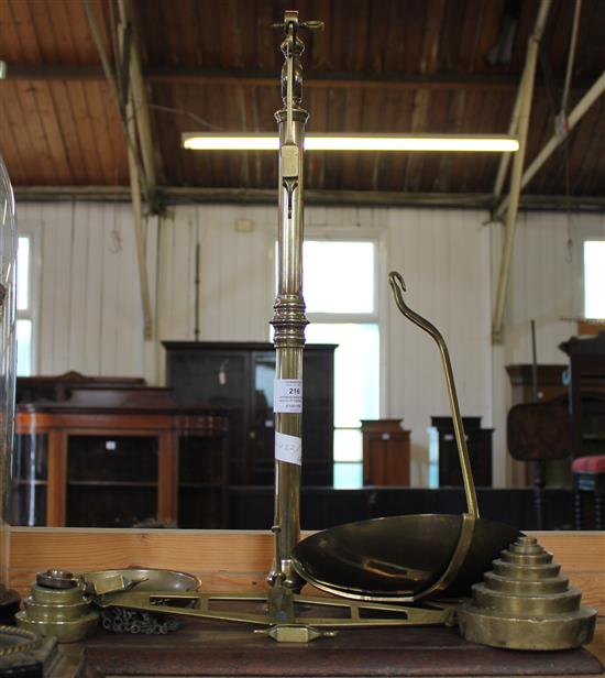 Victorian brass beam scales by Banfield, Brighton